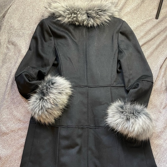 SOLD PORTS 1961 Wool and real raccoon fur coat - Picture 7 of 11